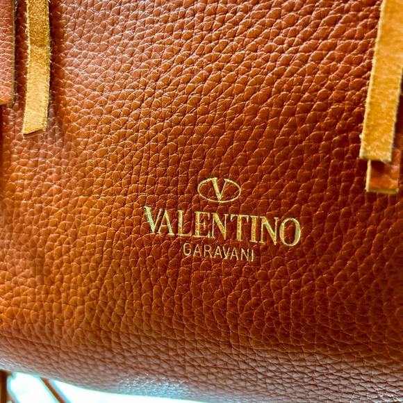 Valentino Garavani Tangerine Colored Leather Fringe Tote! - Picture 3 of 9